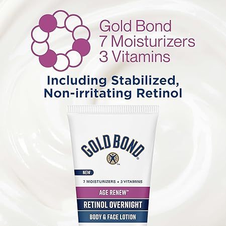 πβ¨ 4x/8x Gold Bond 198ml Retinol Lotion Body & Face Peptide Overnight Age Renew