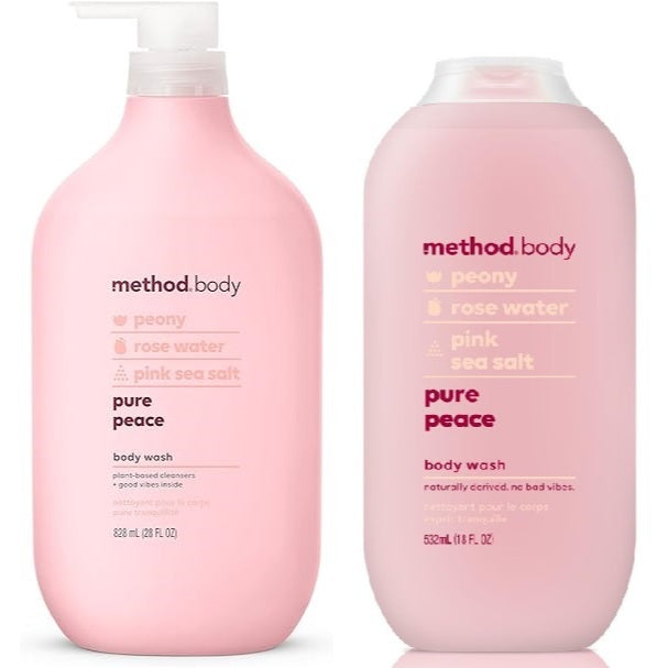 🇺🇸 Method 828ml Body Wash w/Pump Men Sea Surf/Pure Peace Large