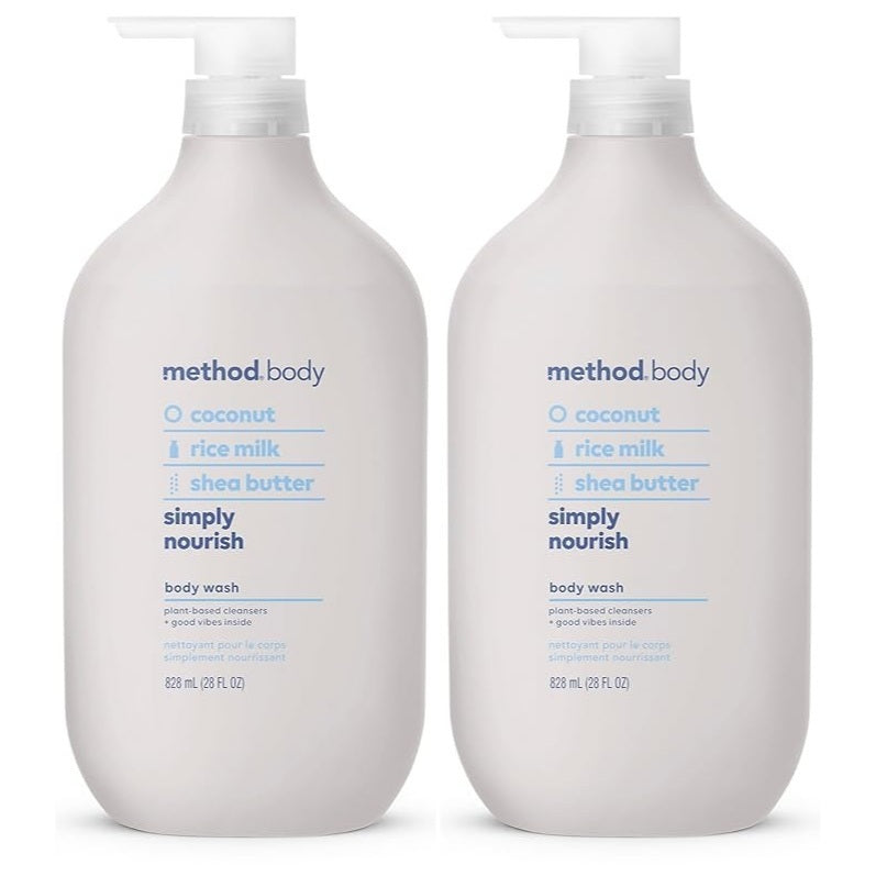 🇺🇸 Method 828ml Body Wash w/Pump Men Sea Surf/Pure Peace Large