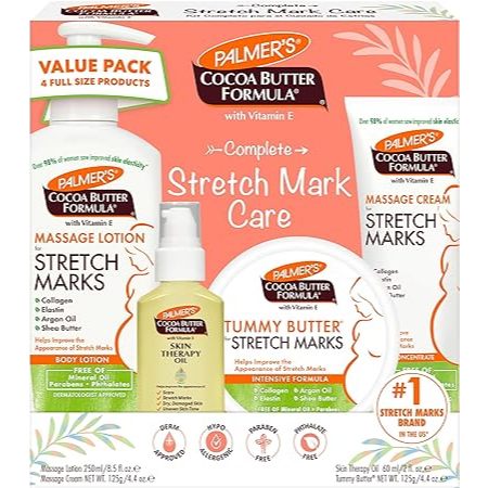 🇺🇸 Palmer's Giftbox Set Cocoa Butter Formula for Stretch Mark & Pregnancy Skin Care Kit for Mom