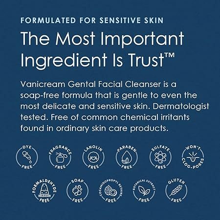 🇺🇸 Vanicream 237ml Gentle Facial Cleanser w/ Pump for Sensitive Skin