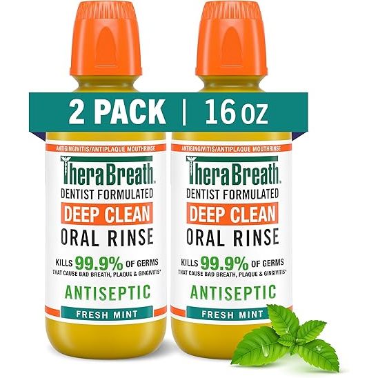 🇺🇸 TheraBreath 473ml Mouthwash Oral Rinse Icy/Mild/Fresh/Sparkle/Tingling/Chamomile Mint