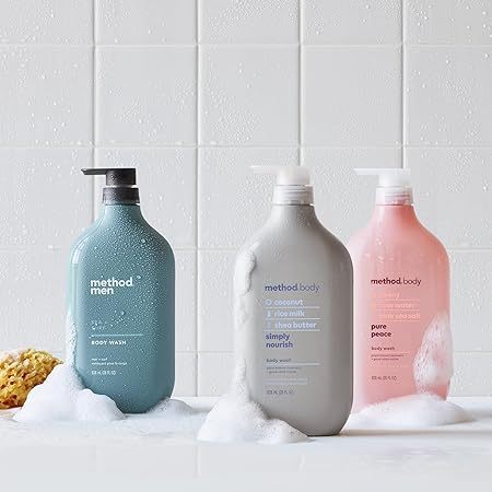 🇺🇸 Method 828ml Body Wash w/Pump Men Sea Surf/Pure Peace Large