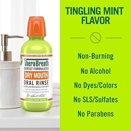 🇺🇸 TheraBreath 473ml Mouthwash Oral Rinse Icy/Mild/Fresh/Sparkle/Tingling/Chamomile Mint
