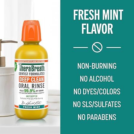 🇺🇸 TheraBreath 473ml Mouthwash Oral Rinse Icy/Mild/Fresh/Sparkle/Tingling/Chamomile Mint
