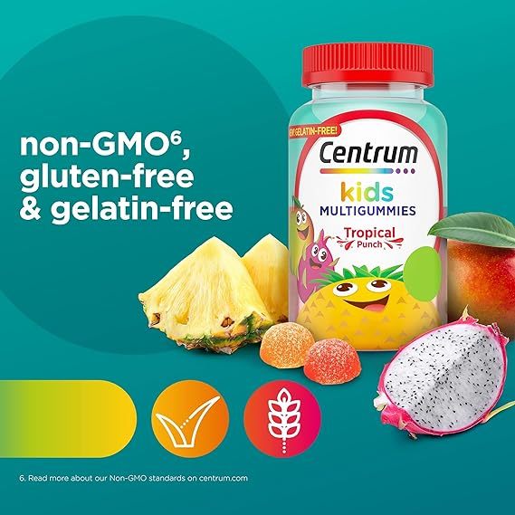 🇺🇸 Centrum Kids 150 Multivitamin Gummies Natural Tropical Punch Flavors