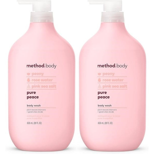 🇺🇸 Method 828ml Body Wash w/Pump Men Sea Surf/Pure Peace Large