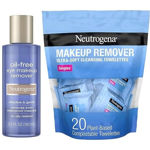 🇺🇸 Neutrogena Eye Makeup Remover Cleanser 162ml/236ml/Towelettes Lips Sensitive Oil-Free Liquid