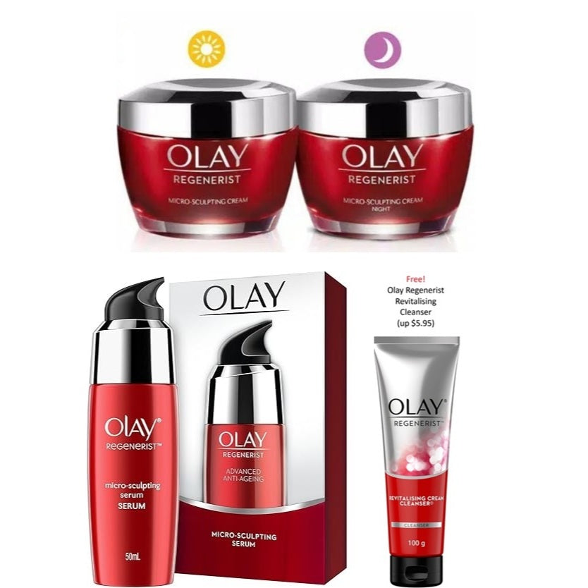 📌✨️ Olay 50g Niacinamida Regenerist Micro-Sculpting Day/Night Cream/Serum/Cleanser Amino-Peptide