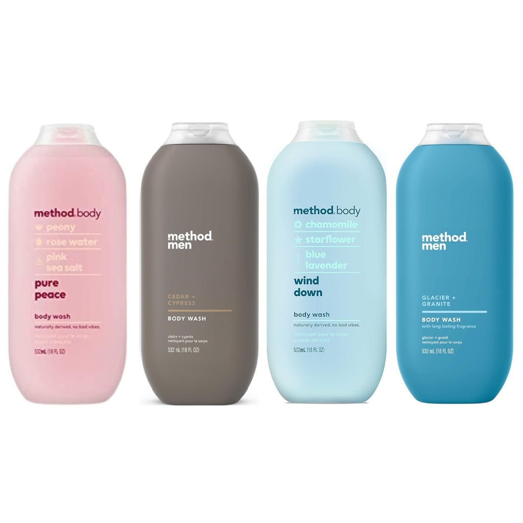 🇺🇸 Method 828ml Body Wash w/Pump Men Sea Surf/Pure Peace Large