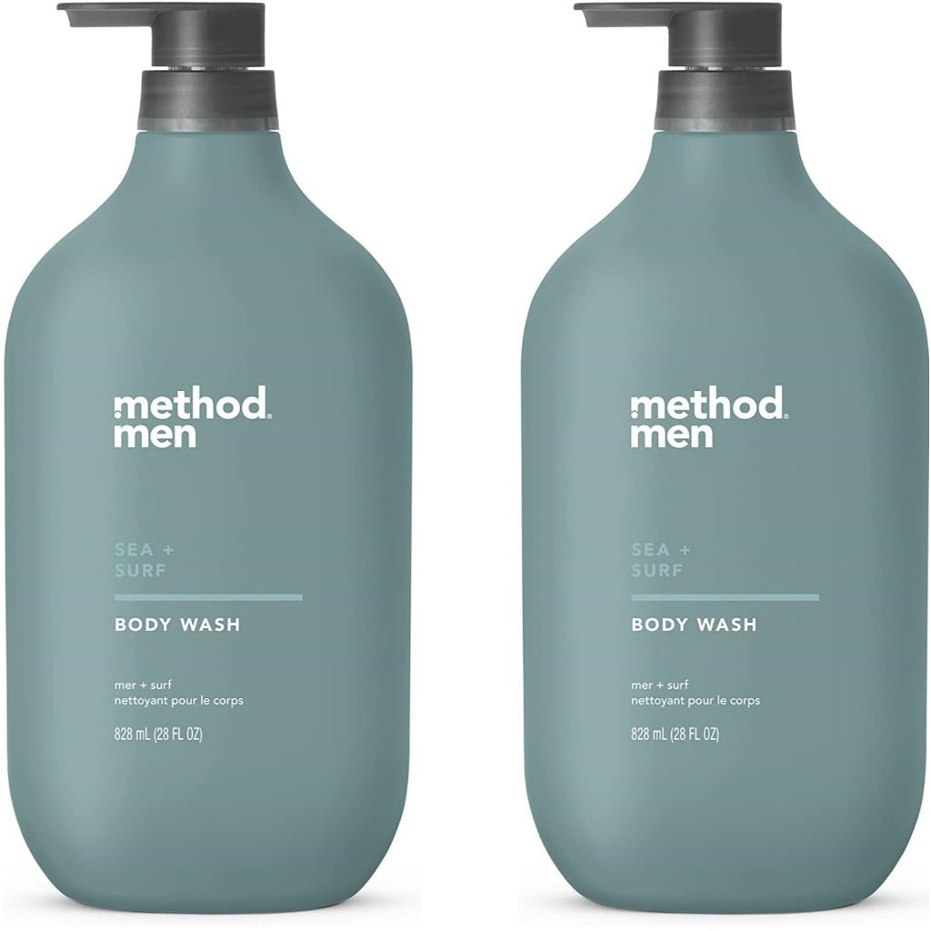 🇺🇸 Method 828ml Body Wash w/Pump Men Sea Surf/Pure Peace Large