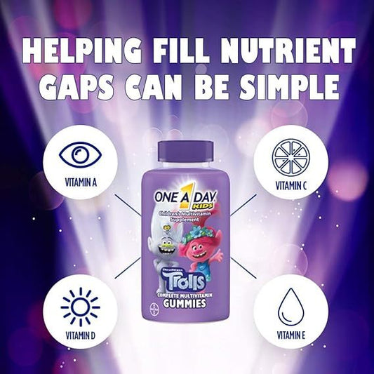 🇺🇸 ONE A DAY Kids Multivitamin 180 Gummies Trolls