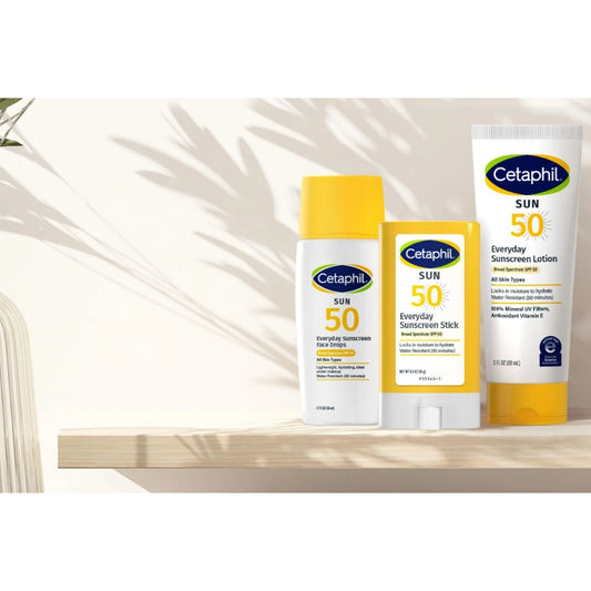 🇺🇸 Cetaphil SPF 50 Sensitive Skin Sunscreen Lotion 88ml/Sheer Mineral Liquid 50ml/ Stick 14g SPF50