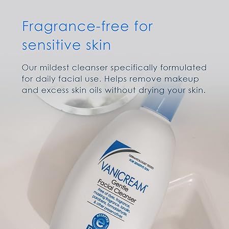 🇺🇸 Vanicream 237ml Gentle Facial Cleanser w/ Pump for Sensitive Skin
