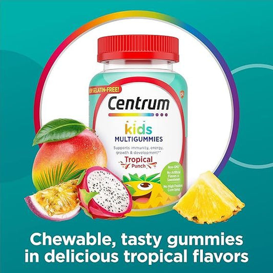 🇺🇸 Centrum Kids 150 Multivitamin Gummies Natural Tropical Punch Flavors