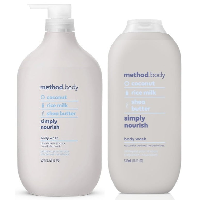 🇺🇸 Method 828ml Body Wash w/Pump Men Sea Surf/Pure Peace Large