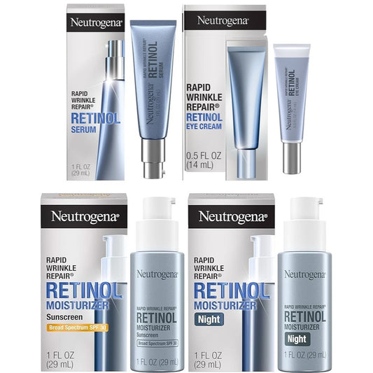 🇺🇸 Neutrogena 29ml Retinol Night Cream/Day SPF30/Serum/15ml Eye Rapid Visible Anti-Wrinkle Repair