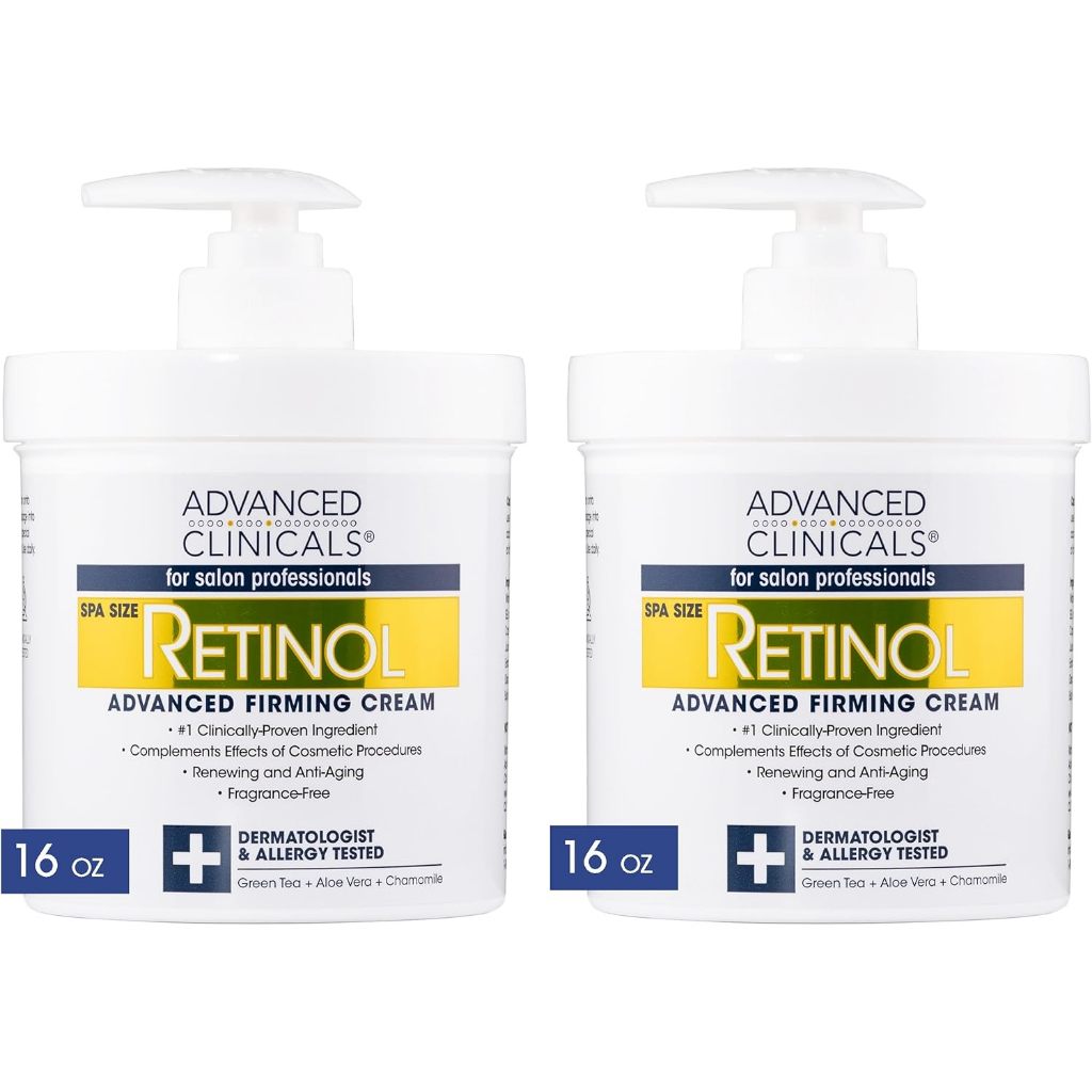🇺🇸 Advanced Clinicals 454g Retinol Face Body Firming Cream Fragrance-Free