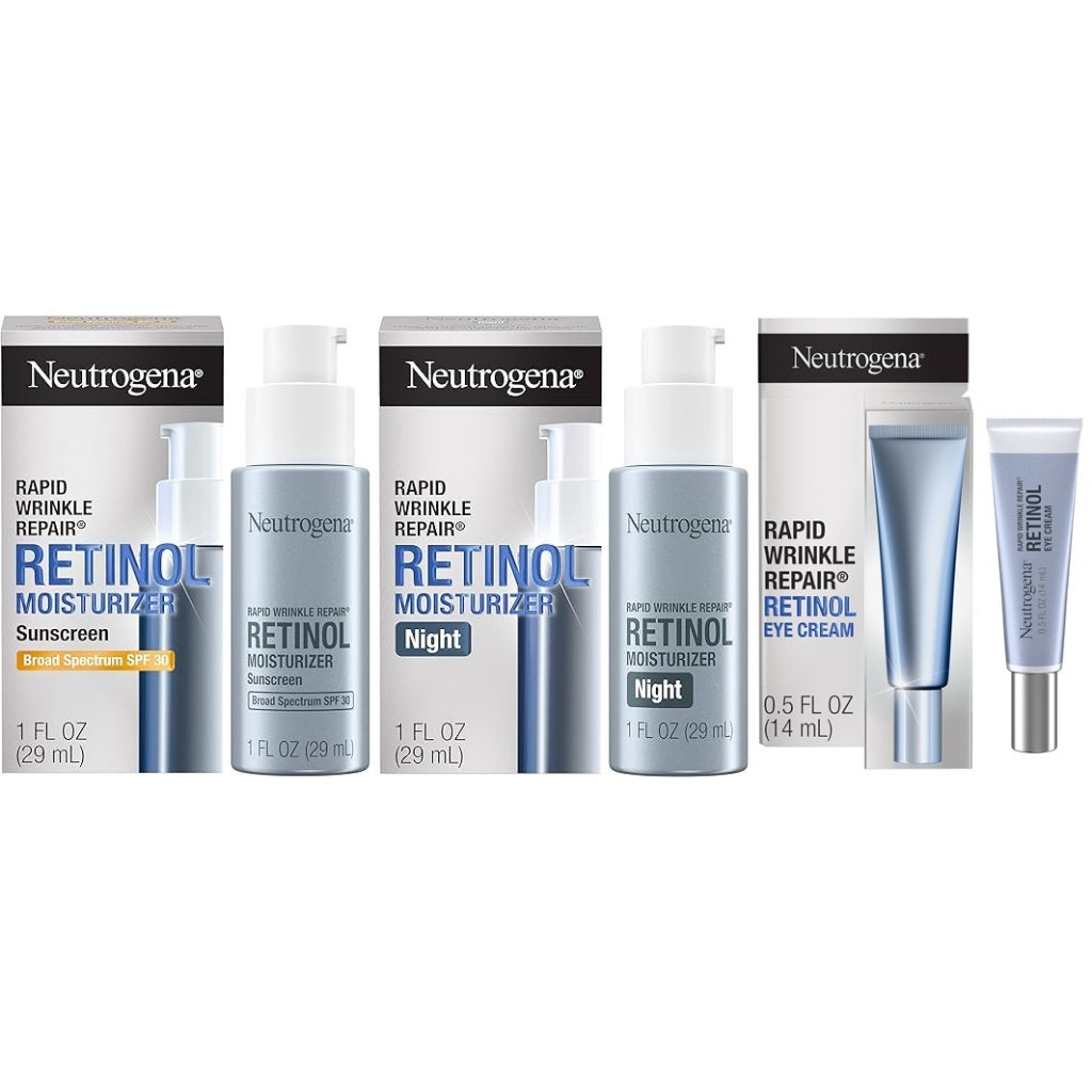🇺🇸 Neutrogena 29ml Retinol Night Cream/Day SPF30/Serum/15ml Eye Rapid Visible Anti-Wrinkle Repair