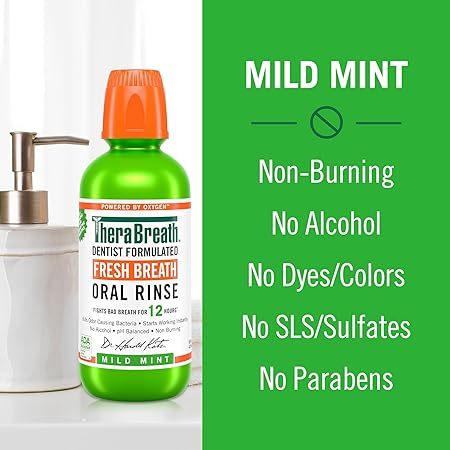 🇺🇸 TheraBreath 473ml Mouthwash Oral Rinse Icy/Mild/Fresh/Sparkle/Tingling/Chamomile Mint