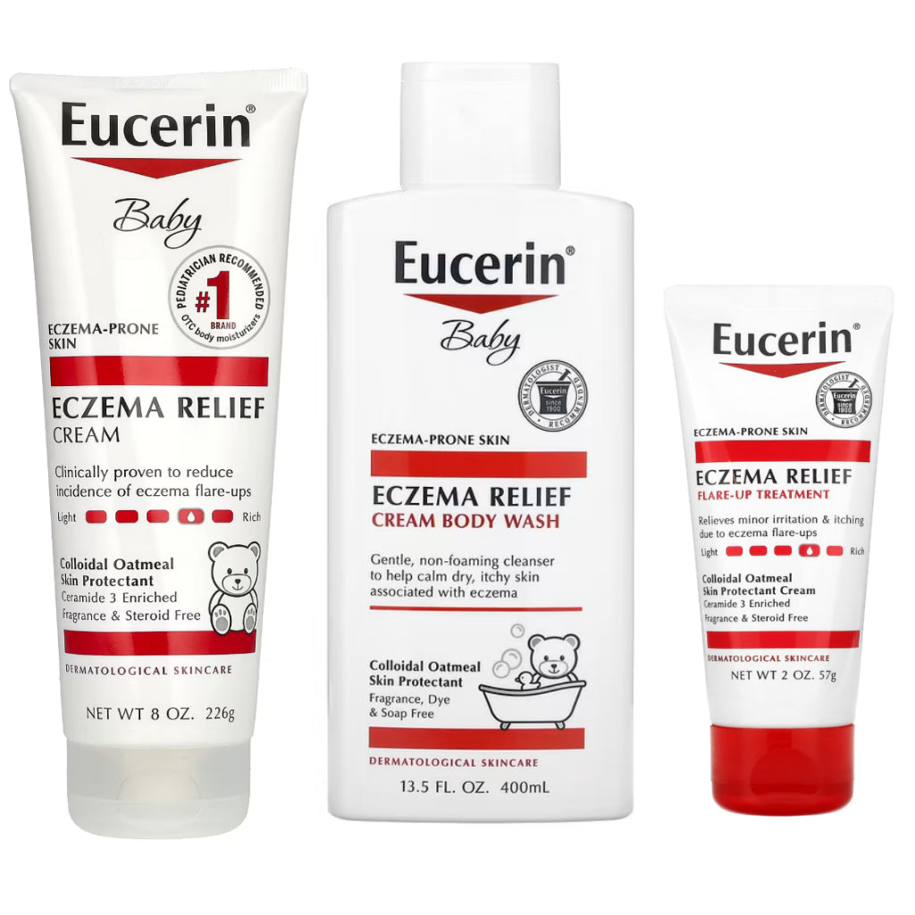 🇺🇸 Eucerin 396g/226g Eczema Relief Cream Body Wash Lotion Skin Moisturizer Baby Adult