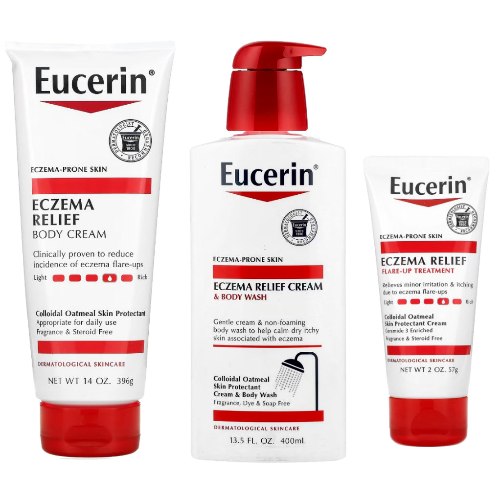 🇺🇸 Eucerin 396g/226g Eczema Relief Cream Body Wash Lotion Skin Moisturizer Baby Adult