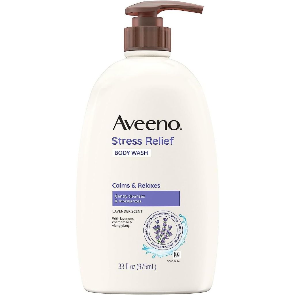 🇺🇸 Aveeno 975ml Stress Relief Body Wash - Lavender Chamomile & YlangYlang