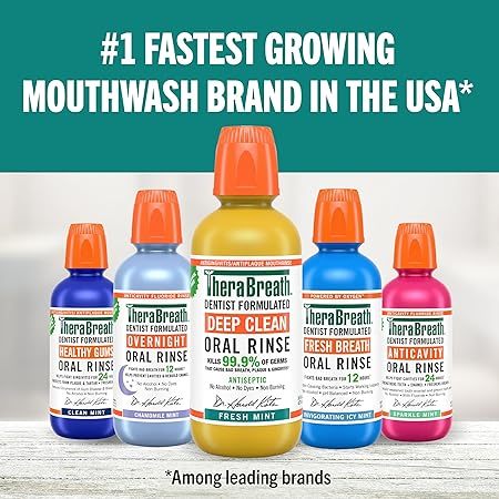 🇺🇸 TheraBreath 473ml Mouthwash Oral Rinse Icy/Mild/Fresh/Sparkle/Tingling/Chamomile Mint