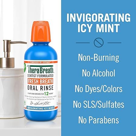 🇺🇸 TheraBreath 473ml Mouthwash Oral Rinse Icy/Mild/Fresh/Sparkle/Tingling/Chamomile Mint
