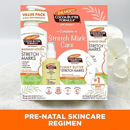 🇺🇸 Palmer's Giftbox Set Cocoa Butter Formula for Stretch Mark & Pregnancy Skin Care Kit for Mom
