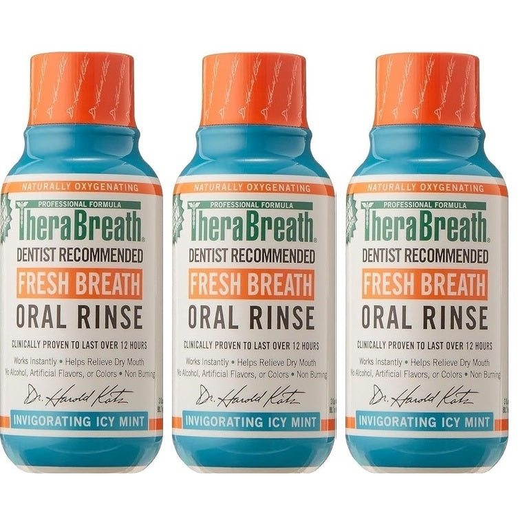🇺🇸 TheraBreath 473ml Mouthwash Oral Rinse Icy/Mild/Fresh/Sparkle/Tingling/Chamomile Mint