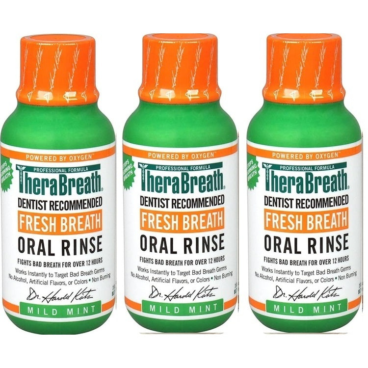 🇺🇸 TheraBreath 473ml Mouthwash Oral Rinse Icy/Mild/Fresh/Sparkle/Tingling/Chamomile Mint