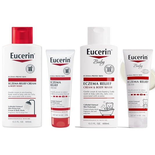 🇺🇸 Eucerin 396g/226g Eczema Relief Cream Body Wash Lotion Skin Moisturizer Baby Adult